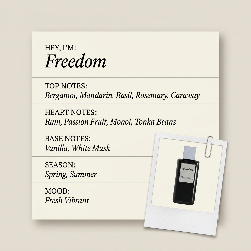 Franck Boclet Freedom fragrance profile card